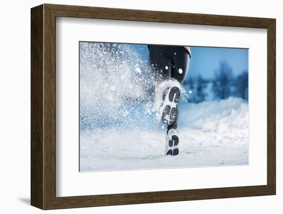 Winter Running Woman-HalfPoint-Framed Photographic Print