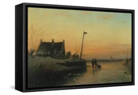 Winter's Day, Sunset-Lodewijk Kleyn-Framed Stretched Canvas