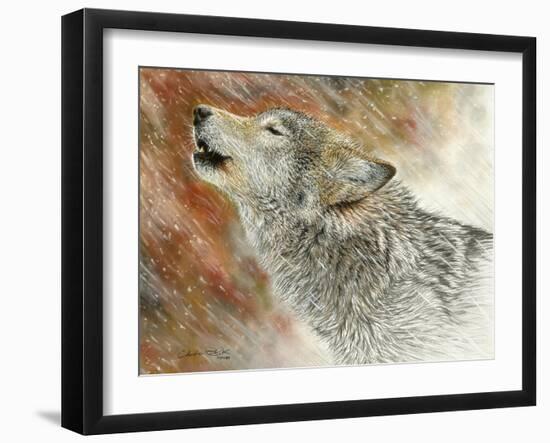 Winter's First Call-Chuck Black-Framed Giclee Print