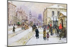 Winter's Mantle - Horse Guards', Whitehall, C.1890-John Sutton-Mounted Giclee Print