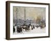 Winter's Mantle, Trafalgar Square, London-John Sutton-Framed Giclee Print