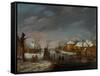 Winter Scene, 1614 (Oil on Cradled Panel)-Esaias I van de Velde-Framed Stretched Canvas