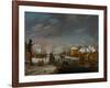 Winter Scene, 1614 (Oil on Cradled Panel)-Esaias I van de Velde-Framed Giclee Print