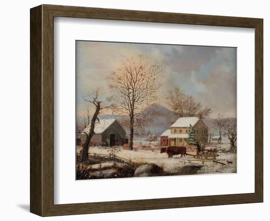 Winter Scene, 1830-60-George Henry Durrie-Framed Giclee Print