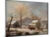 Winter Scene, 1830-60-George Henry Durrie-Mounted Giclee Print