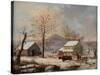 Winter Scene, 1830-60-George Henry Durrie-Stretched Canvas