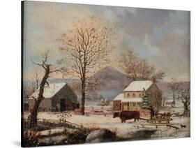 Winter Scene, 1830-60-George Henry Durrie-Stretched Canvas