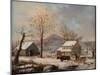 Winter Scene, 1830-60-George Henry Durrie-Mounted Premium Giclee Print