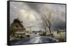 Winter Scene, 1846-Johan-Barthold Jongkind-Framed Stretched Canvas