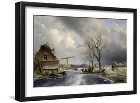 Winter Scene, 1846-Johan-Barthold Jongkind-Framed Giclee Print