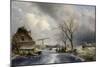 Winter Scene, 1846-Johan-Barthold Jongkind-Mounted Giclee Print
