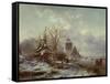 Winter Scene, 19Th Century-Andreas Schelfhout-Framed Stretched Canvas