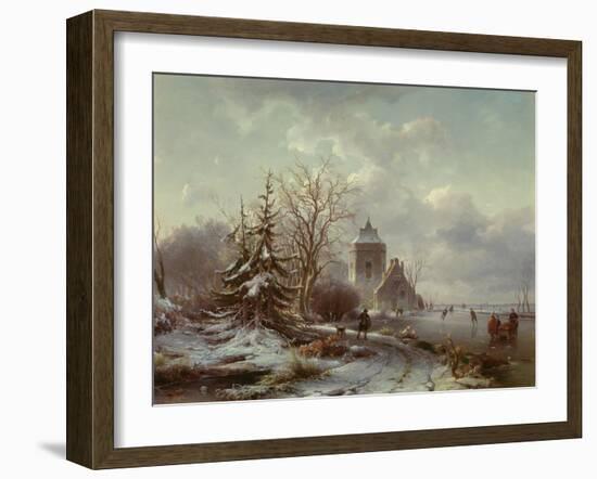 Winter Scene, 19Th Century-Andreas Schelfhout-Framed Giclee Print