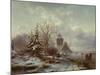 Winter Scene, 19Th Century-Andreas Schelfhout-Mounted Giclee Print