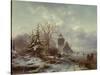 Winter Scene, 19Th Century-Andreas Schelfhout-Stretched Canvas