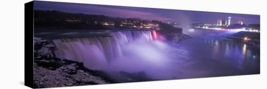 Winter scene at Niagara Falls at dusk, New York State, USA-null-Stretched Canvas