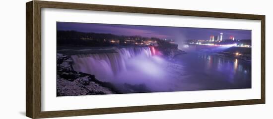 Winter scene at Niagara Falls at dusk, New York State, USA-null-Framed Photographic Print
