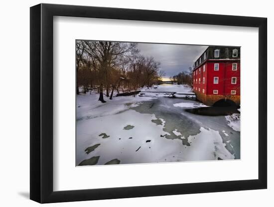 Winter Scene at the Kingston Gristmill, New Jersey-George Oze-Framed Photographic Print