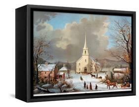 Winter Scene, C1875-null-Framed Stretched Canvas