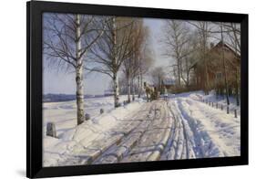 Winter Scene, Dalarne-Peder Mork Monsted-Framed Giclee Print