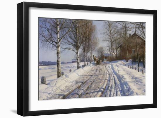 Winter Scene, Dalarne-Peder Mork Monsted-Framed Giclee Print