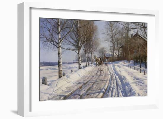 Winter Scene, Dalarne-Peder Mork Monsted-Framed Giclee Print