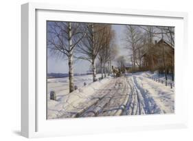 Winter Scene, Dalarne-Peder Mork Monsted-Framed Giclee Print