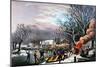 Winter Scene: Evening 1854-Currier & Ives-Mounted Giclee Print