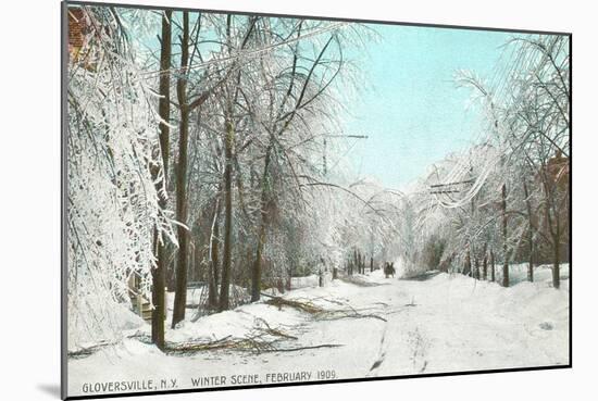 Winter Scene, Gloversville, New York-null-Mounted Art Print