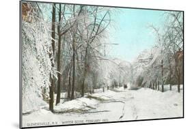 Winter Scene, Gloversville, New York-null-Mounted Art Print