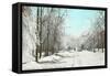 Winter Scene, Gloversville, New York-null-Framed Stretched Canvas