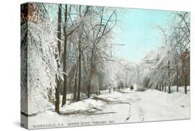 Winter Scene, Gloversville, New York-null-Stretched Canvas