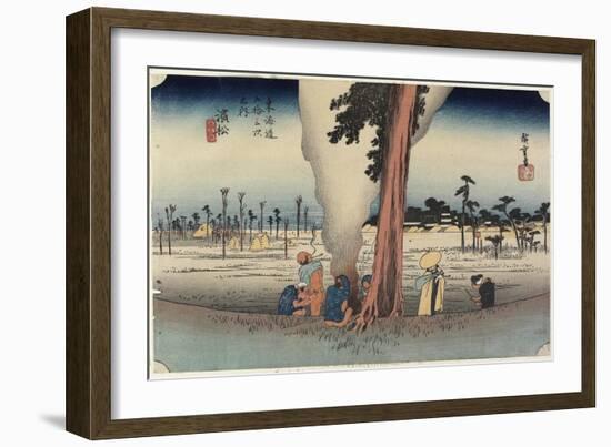 Winter Scene, Hamamatsu, C. 1833-Utagawa Hiroshige-Framed Giclee Print