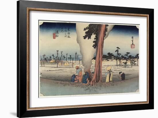 Winter Scene, Hamamatsu, C. 1833-Utagawa Hiroshige-Framed Giclee Print