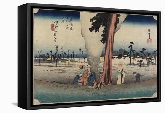 Winter Scene, Hamamatsu, C. 1833-Utagawa Hiroshige-Framed Stretched Canvas