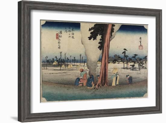 Winter Scene, Hamamatsu, C. 1833-Utagawa Hiroshige-Framed Giclee Print