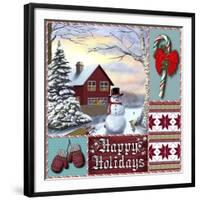 Winter Scene Home Snowman 5-Nick Kratz-Framed Giclee Print