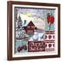 Winter Scene Home Snowman 5-Nick Kratz-Framed Giclee Print