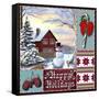 Winter Scene Home Snowman 5-Nick Kratz-Framed Stretched Canvas