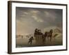 Winter Scene, Horse-Sleigh on the Ice-Andries Vermeulen-Framed Art Print