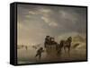 Winter Scene, Horse-Sleigh on the Ice-Andries Vermeulen-Framed Stretched Canvas