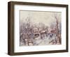 Winter Scene in a French Cathedral Town-Heinrich Hansen-Framed Giclee Print