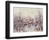 Winter Scene in a French Cathedral Town-Heinrich Hansen-Framed Giclee Print