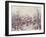 Winter Scene in a French Cathedral Town-Heinrich Hansen-Framed Giclee Print