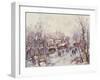 Winter Scene in a French Cathedral Town-Heinrich Hansen-Framed Giclee Print