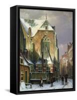 Winter Scene in Amsterdam-Willem Koekkoek-Framed Stretched Canvas