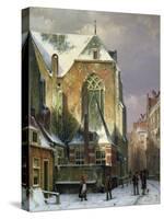 Winter Scene in Amsterdam-Willem Koekkoek-Stretched Canvas