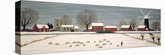 Winter Scene in Lincolnshire-Vincent Haddelsey-Stretched Canvas