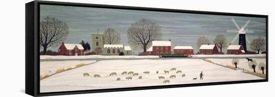 Winter Scene in Lincolnshire-Vincent Haddelsey-Framed Stretched Canvas