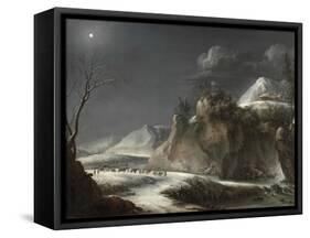 Winter Scene in the Italian Alps, C.1735-1765-Francesco Foschi-Framed Stretched Canvas